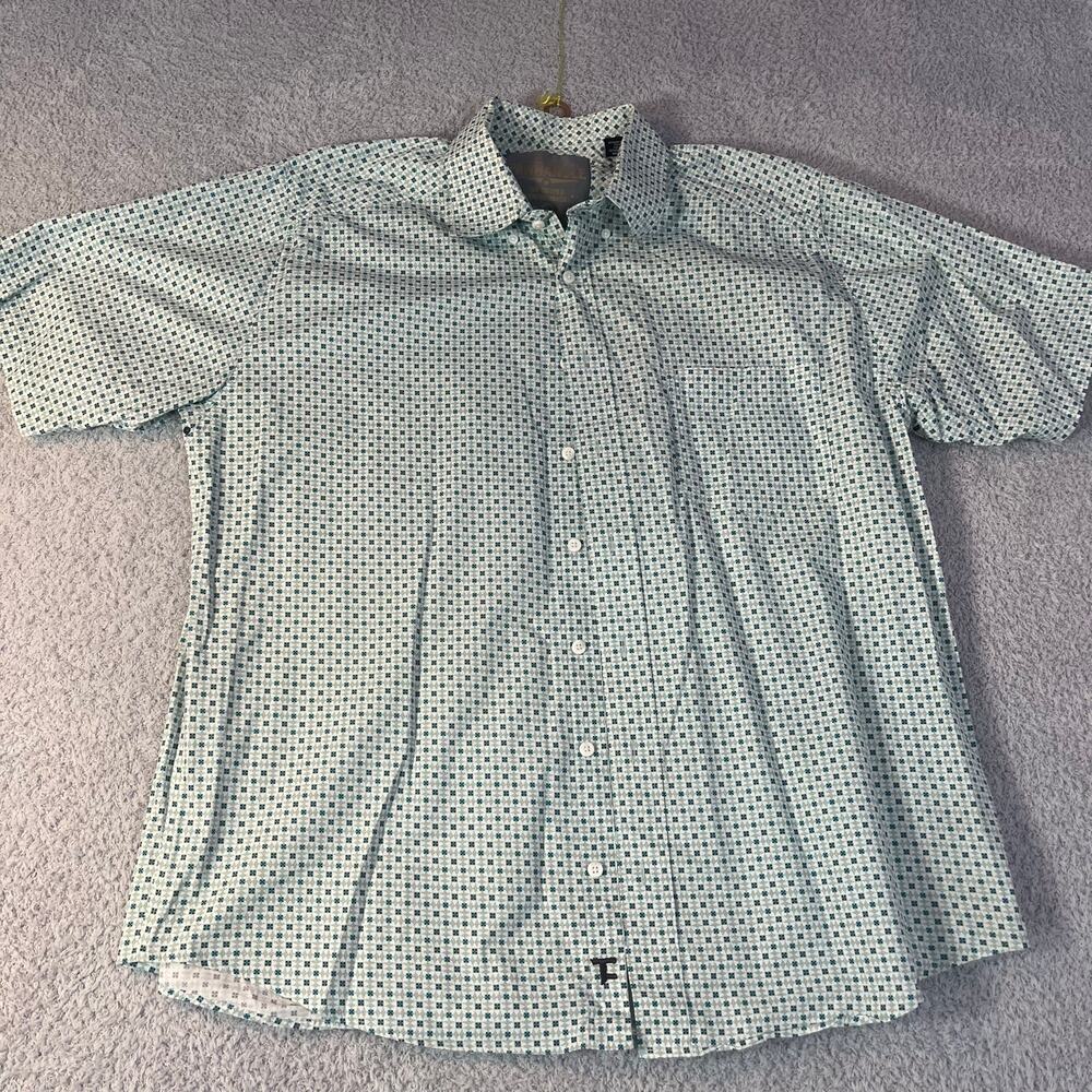 Panhandle men’s button down dress shirt short sleeve geometric print size L